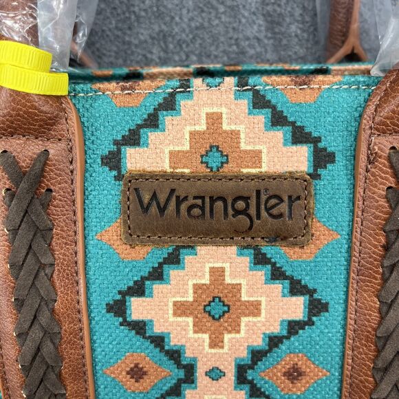 Wrangler Southwestern Small Crossbody Tote Bag Green WG2203-8120S\STQ - Picture 7 of 13